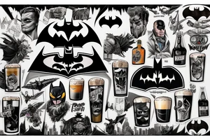 Batman drink beer tattoo idea