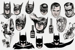 Batman drink wine tattoo idea