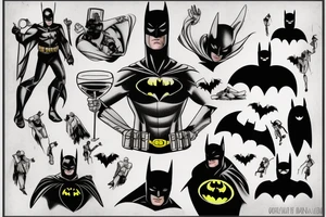 Batman drink wine tattoo idea