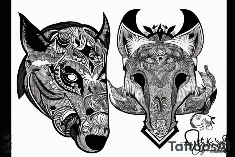 Leon con cuernos y sueter tattoo idea