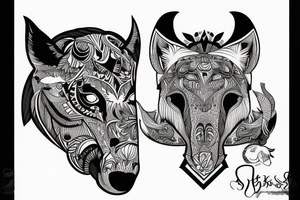 Leon con cuernos y sueter tattoo idea