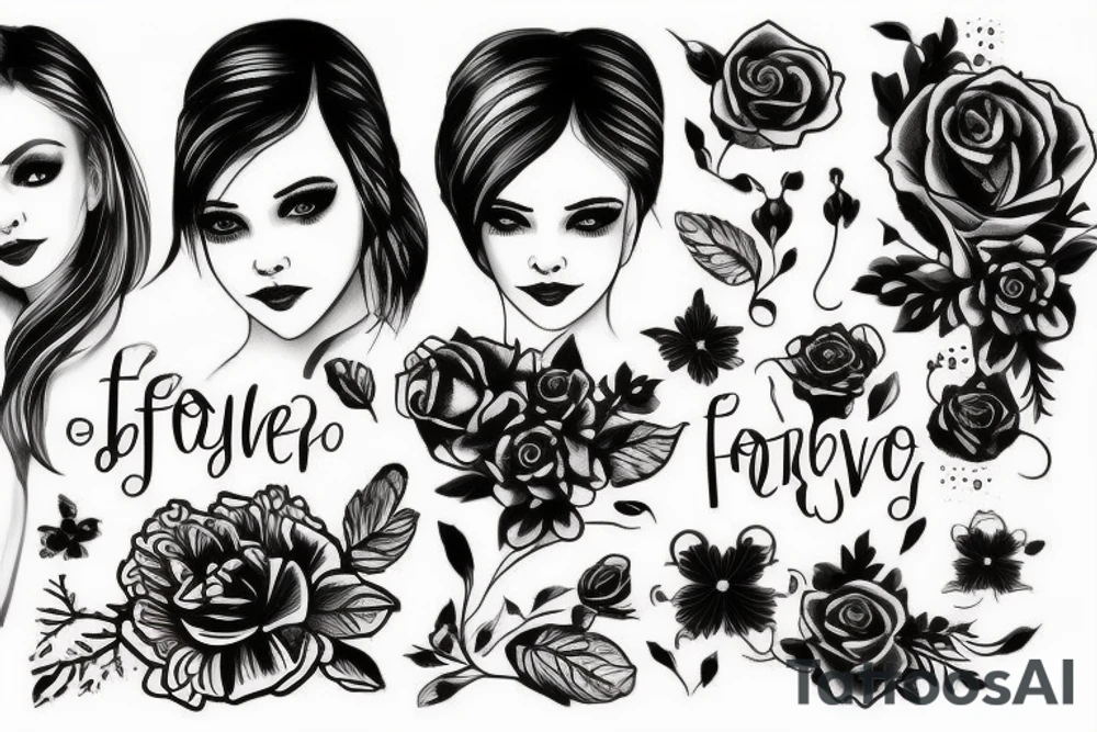 Надпись в готическом стиле FOREVER YOUNG tattoo idea