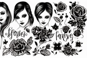 Надпись в готическом стиле FOREVER YOUNG tattoo idea