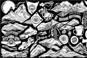 mustand driving in colorado mountains tattoo idea