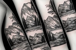 driving in colorado mountains tattoo idea
