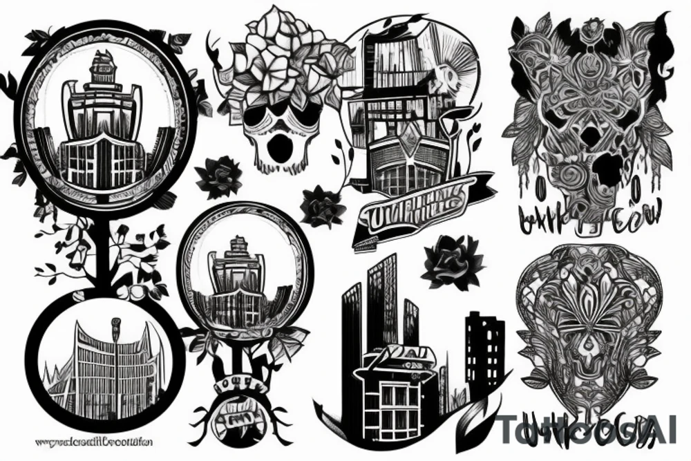 Urban city vs woods tattoo idea