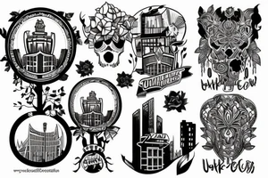Urban city vs woods tattoo idea