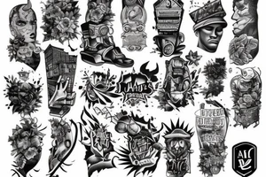 Urban city vs woods tattoo idea