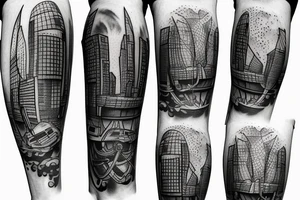 Urban city vs woods tattoo idea