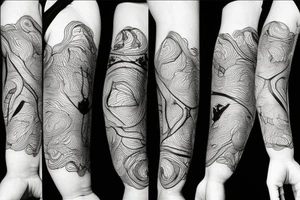 beer in mountains tattoo idea