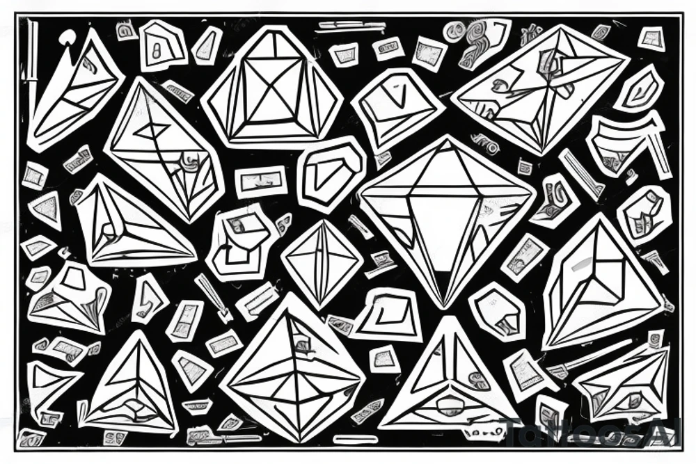 coordinate system in the middle a diamond with some integral math tattoo idea