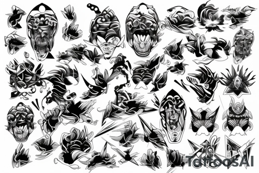 Man,Happy,diving, Fang shui tattoo idea