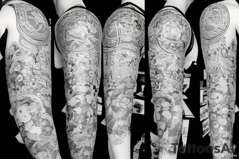 единорог в маске скачет по ромашковому полю tattoo idea