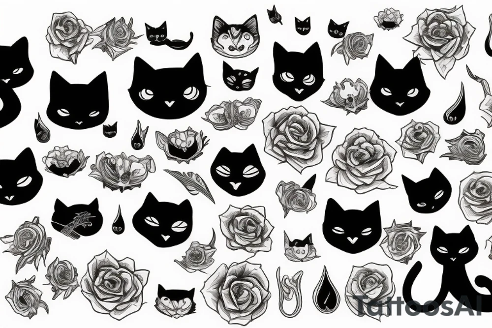 Black cat tattoo idea
