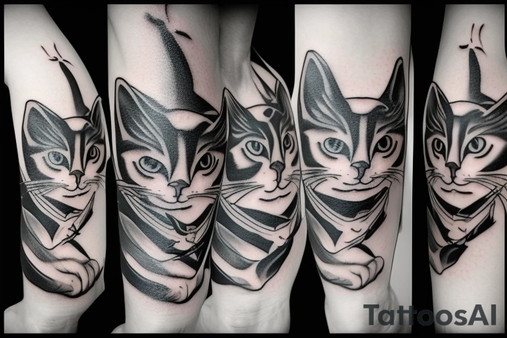 Black cat tattoo idea
