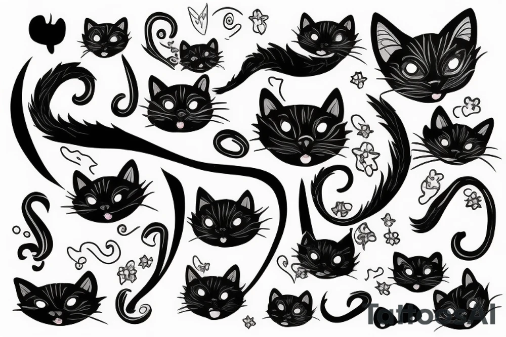 Black cat tattoo idea
