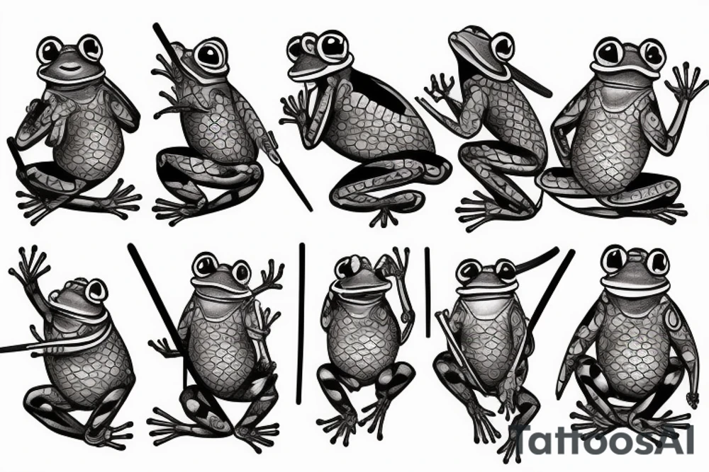 Lazy samurai frog tattoo idea