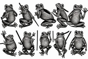 Lazy samurai frog tattoo idea