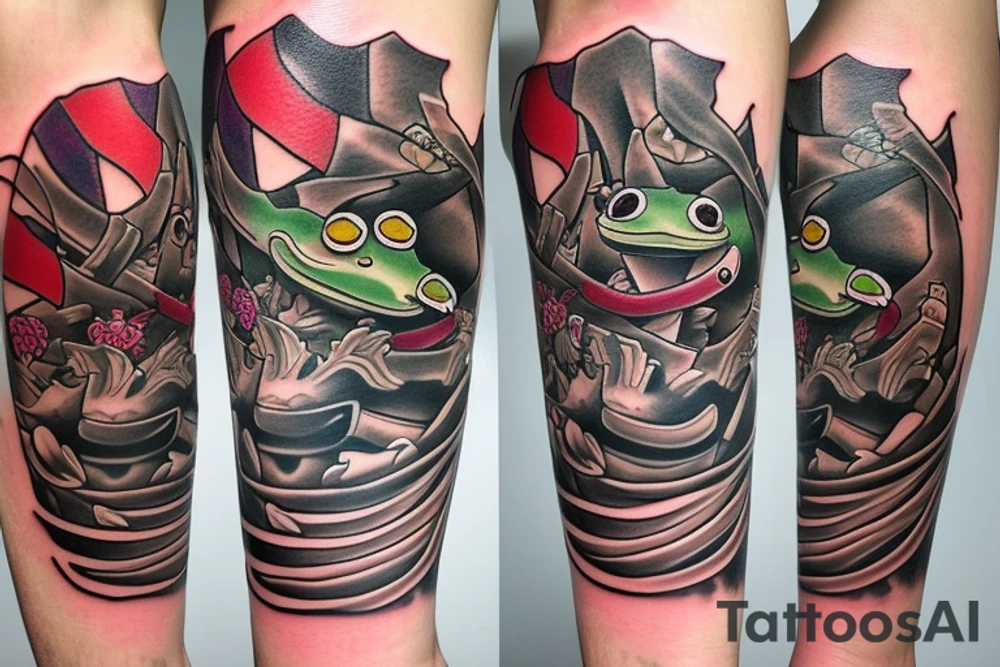 Lazy samurai frog tattoo idea