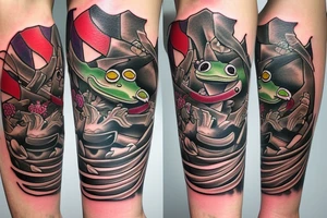 Lazy samurai frog tattoo idea