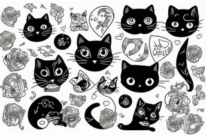 Illustration of a cat and a PS5 tattoo idea