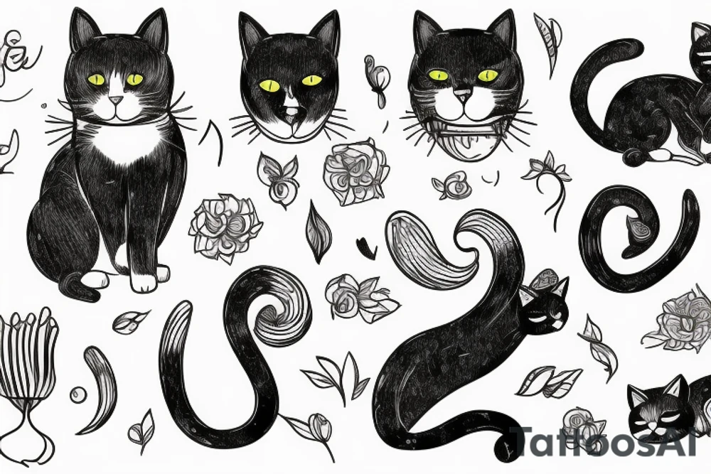 Illustration of a cat and a PS5 tattoo idea