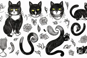 Illustration of a cat and a PS5 tattoo idea