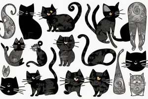 Illustration of a cat and a PS5 tattoo idea