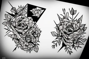 mountain, thorns, woman, rasberries and nature tattoo idea