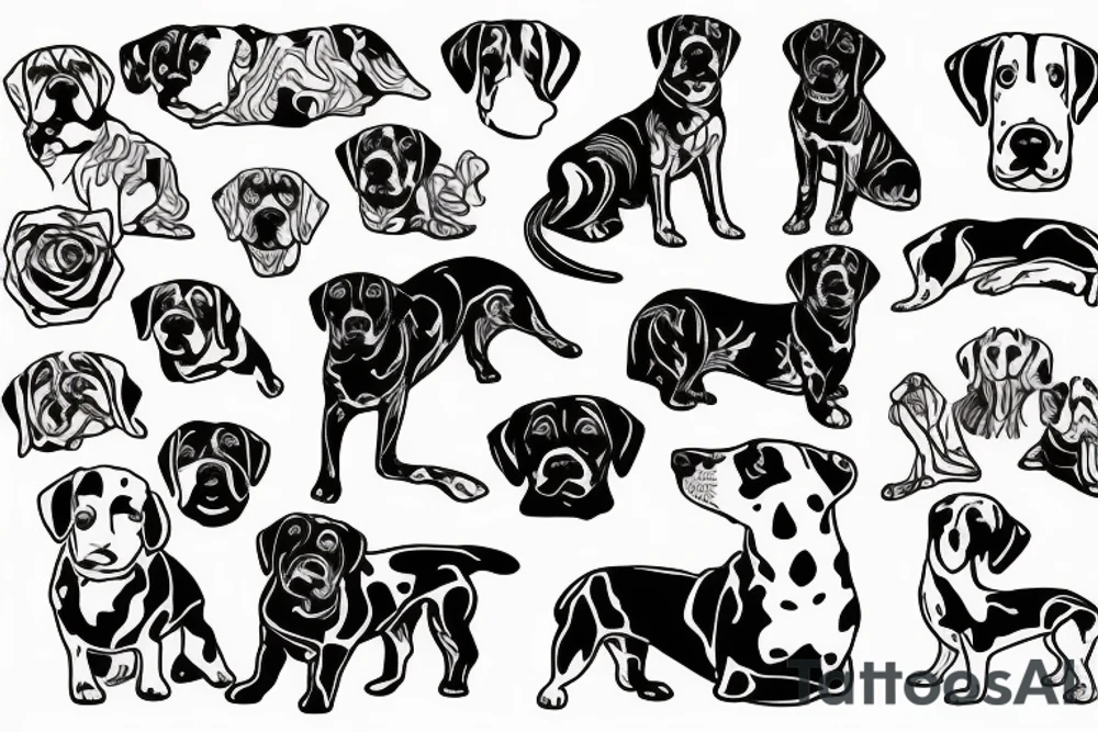 dog back coming in tattoo idea
