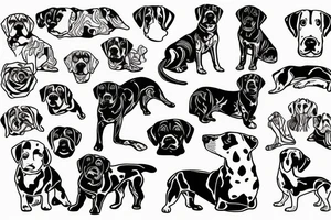 dog back coming in tattoo idea