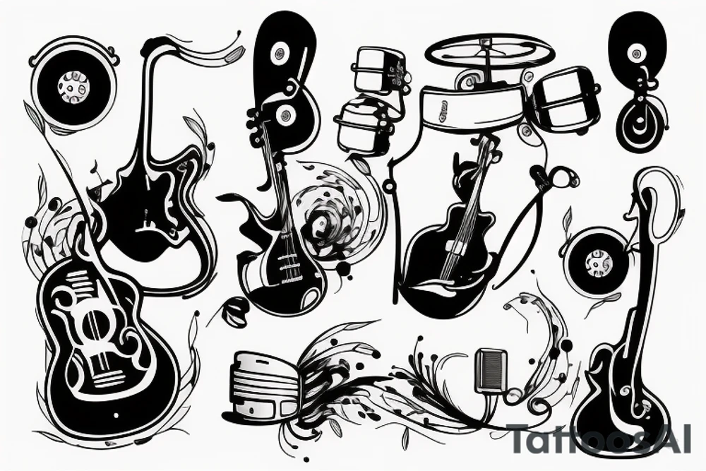music playing tattoo idea
