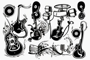 music playing tattoo idea