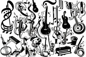 music playing tattoo idea