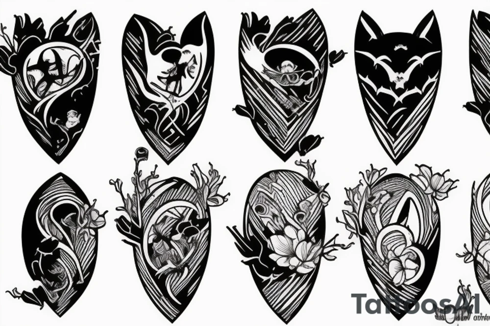 vertical composition, lines, bats, gothic, heart tattoo idea vertical composition, lines, bats, gothic, heart tattoo idea