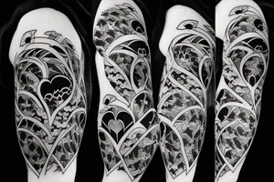 vertical composition, bats, gothic, heart tattoo idea