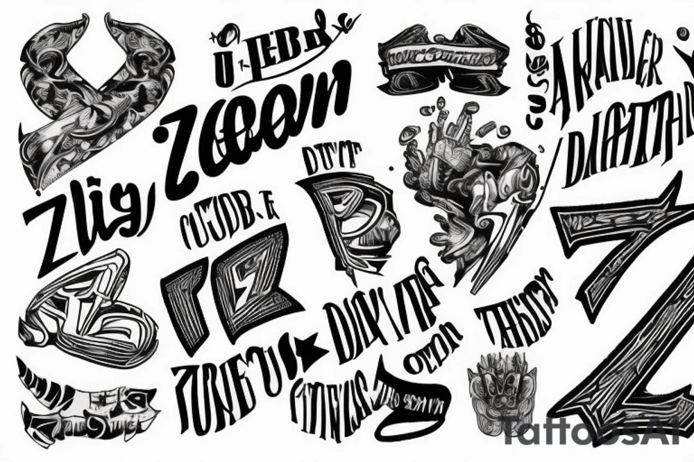 Text ZDR MEN tattoo idea