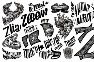 Text ZDR MEN tattoo idea
