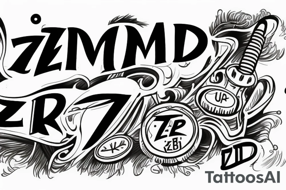 Text ZDR MEN tattoo idea