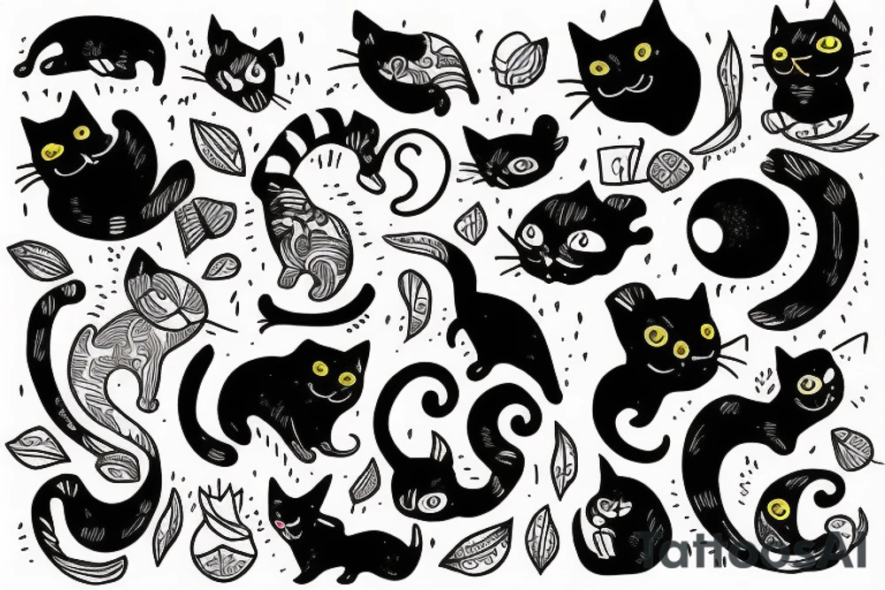 cat goes into the dawn tattoo idea