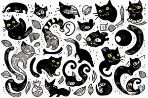 cat goes into the dawn tattoo idea