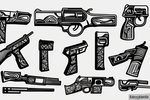 a gun with a whip tattoo idea