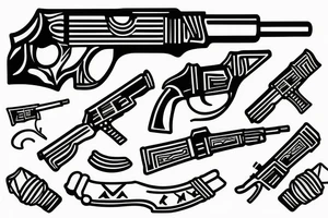 a gun with a whip tattoo idea
