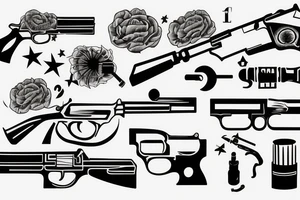 a gun with a whip tattoo idea