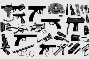 a gun with a whip tattoo idea
