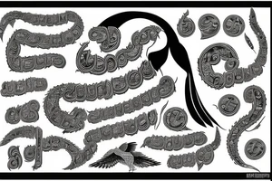 Punjab map with hawk and punjabi alphabets tattoo idea