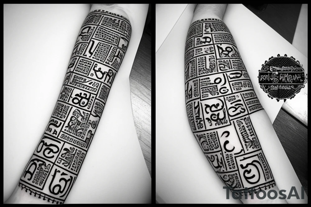 Punjab map with punjabi alphabets tattoo idea