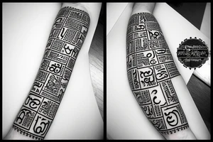 Punjab map with punjabi alphabets tattoo idea
