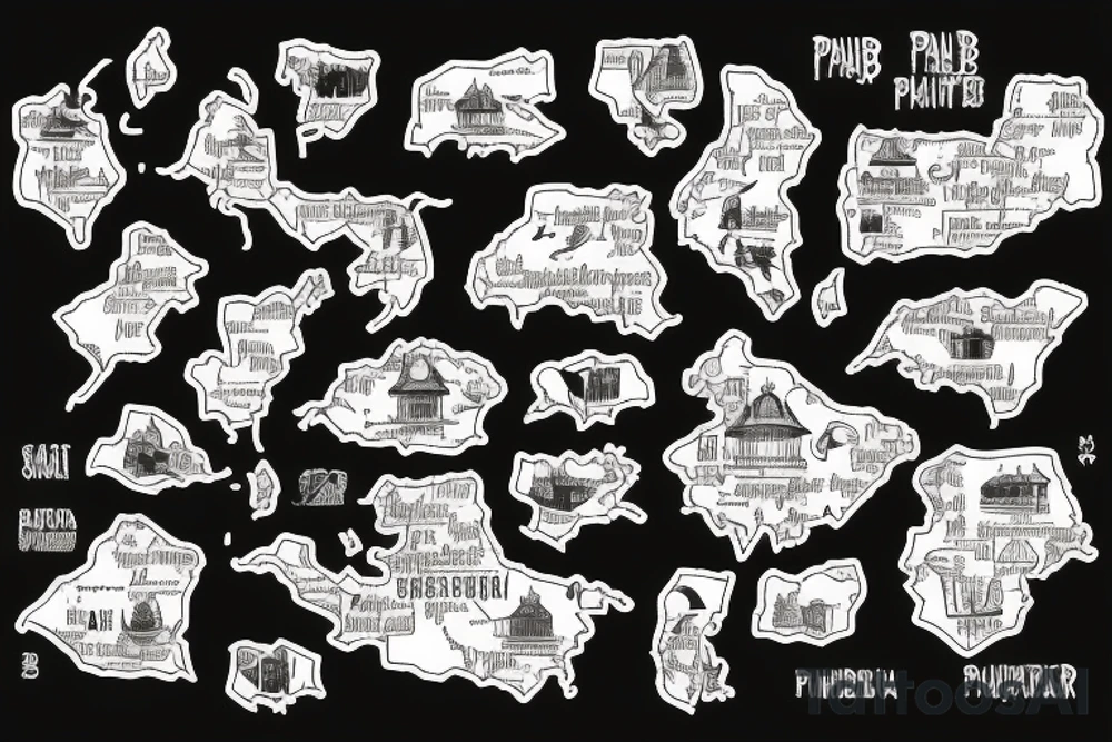 Punjab map with punjabi tattoo idea