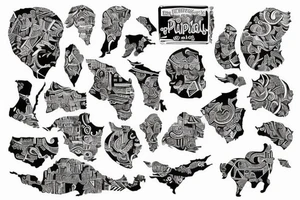 Punjab map with punjabi tattoo idea